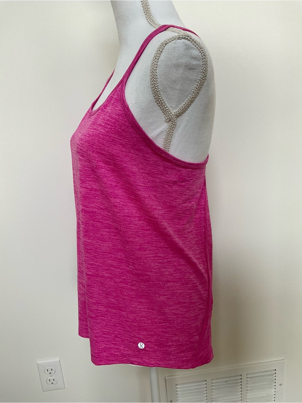 Layer 8 Double-Strap Heathered Fuchsia Tank - Picture 6 of 9